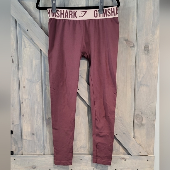 GymShark Cropped Leggings Marled Ruby Size M - Picture 1 of 7